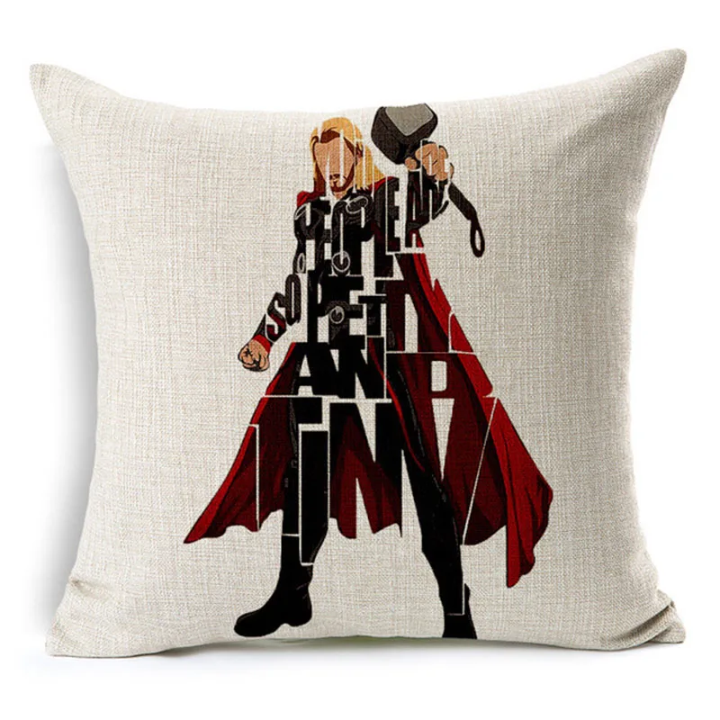 1 шт. 45x45 см Marvel's Мстители Железный человек Алфавит герой наволочка льняная Подушка для поясницы декоративная наволочка