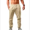 Men Pants Male Cotton Linen Summer quick-dry Breathable Solid Color Linen Trousers Street Casual Comfortable Thin section Male 2