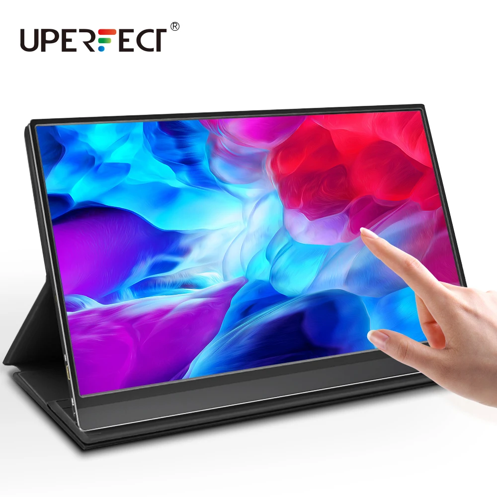Портативный сенсорный монитор UPERFECT Модернизированный 15 6 дюймовый IPS HDR 1080P FHD USB C