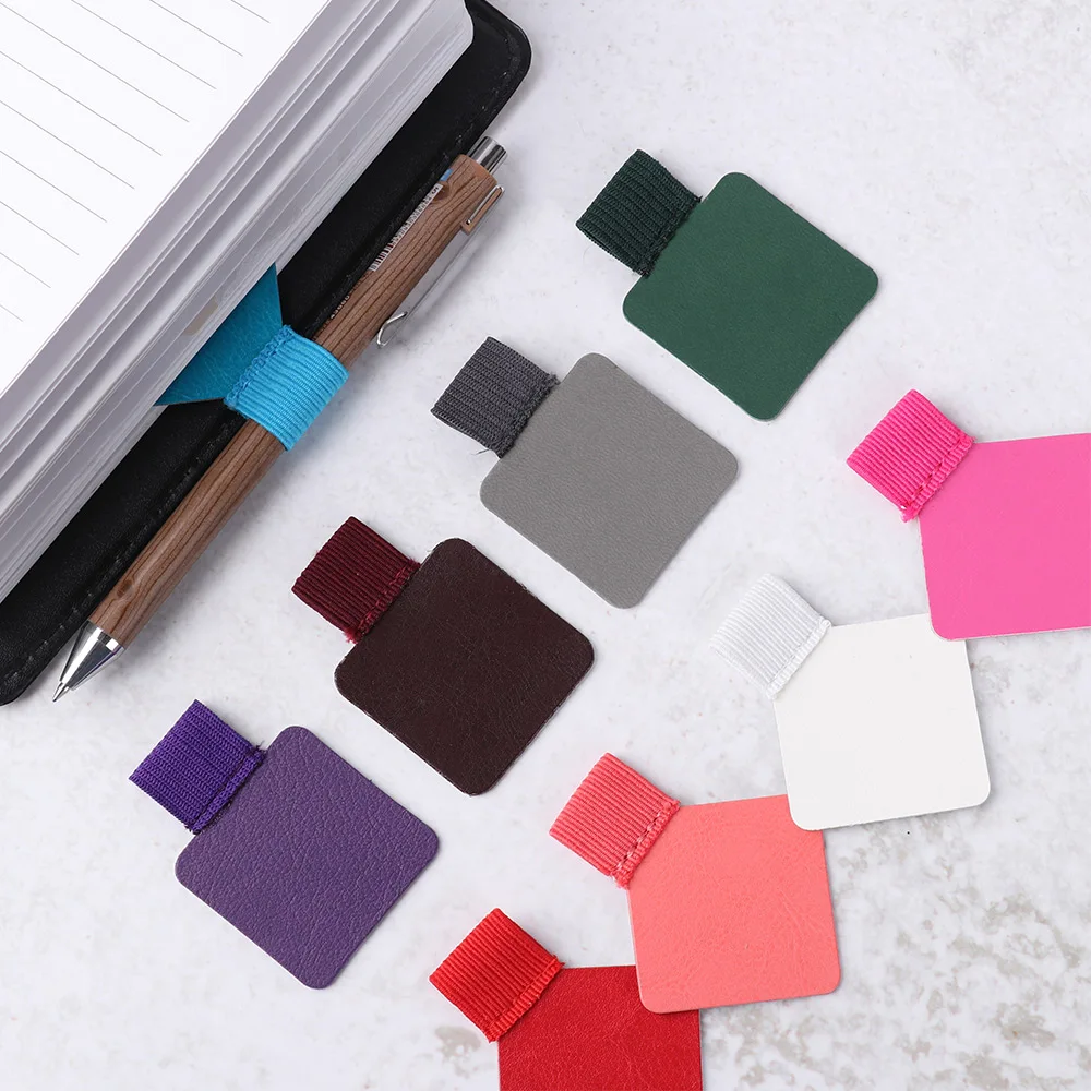 10 farben Selbst-Adhesive PU Leder Stift Clip Bleistift Elastische Schleife  Halter Für Notebooks Zeitschriften - AliExpress