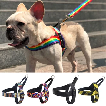 

No-Pull Pet dog Harness Adjustment Colorful pattern Easy Control Handle for Small Medium Dogs Training Walking vest harness