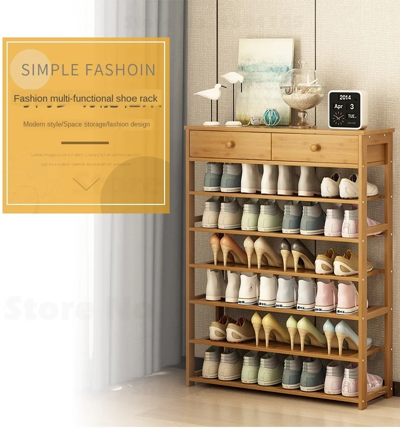 Простая домашняя обувная полка многослойная Пыленепроницаемая маленькая шкаф