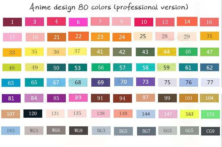 Touchfive маркеры 60/80 цветов кисть для эскиза набор ручек двойная головка масляная спиртовая основа маркер ручка для художника Рисование манга анимация - Цвет: Anime 80 colors