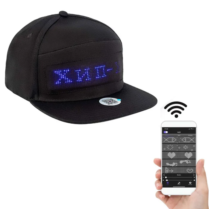 Bluetooth светодиодный знак бейсбольная шляпа уличный танец Вечеринка Пешие Прогулки Ночной бег Рыбалка кепки TY66