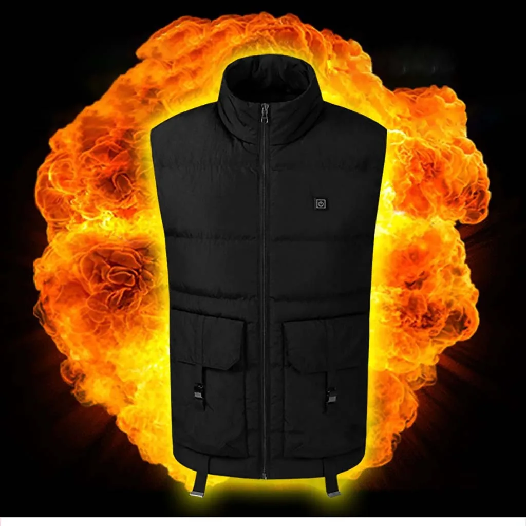 Men's Stretch USB Heated Vest Men Women Outdoor Heated Jacket Mens Warm Self Heating Vest Skiing Heater Waistcoat