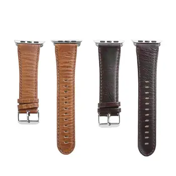 

Genuine Leather Watch Band Sport Accessories Strap for 42mm 44mm iWatch 3/4 Universal WatchBand Steel Buckle Wrist Belt Bracelet