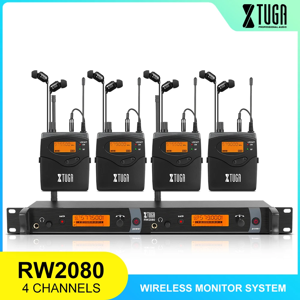 させていた XTUGA RW2080 Whole Metal Wireless in Ear Monitor System 2 Channel