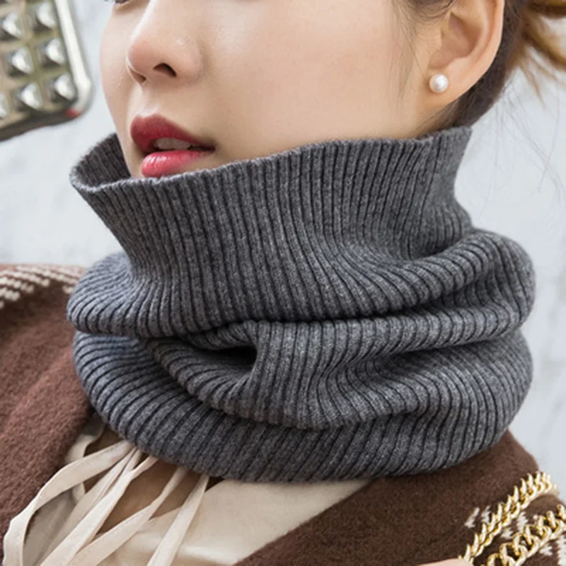 Inverno quente cachecóis de caxemira unisex elástico lã malha anel pescoço cachecol snood feminino engrossar à prova vento ciclismo condução pullove o20
