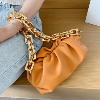 

Original Design Fashion Heavy Metal Chain Bag Elegant Cloud Bag Armpit Bag Shoulder Bag Width 28cm Height 11cm Thickness 13cm