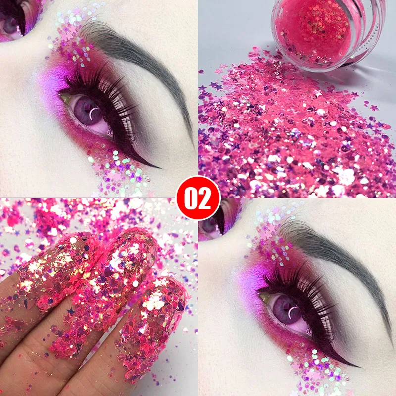 Горячие блестящие тени для век блестки алмазные мерцающие тени для век для лица вечерние инструменты для макияжа CNT 66 - Цвет: 02