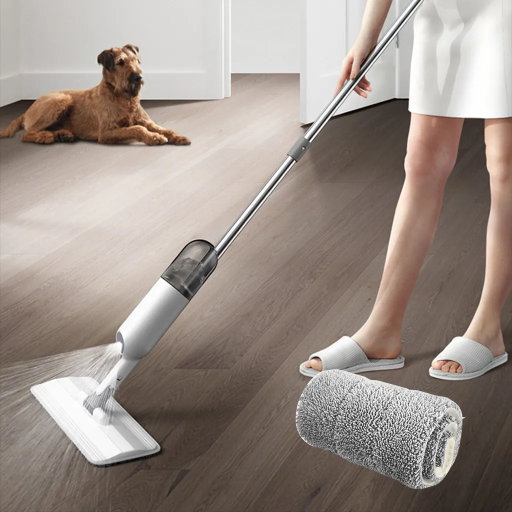 Спрей фортепианная Швабра con In Microfibra Riutilizzabile Pad 360 Gradi Maniglia Mop per la Casa Da Cucina In Laminato di Legno Piastrell