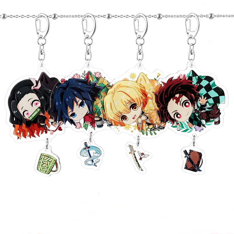Anime Demon Slayer Keychain Womens Tanjirou Kamado Nezuko Tomioka Giyuu Kimetsu No Yaiba Acrylic Key Chain Cute Funny Cartoon Key Chains Aliexpress