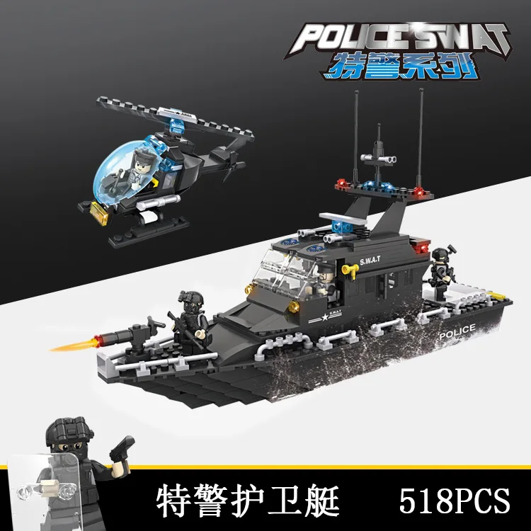 

Product Dream HSANHE 6511 Special Police Series Frigate Educational Assembled Building Blocks Toy DIY