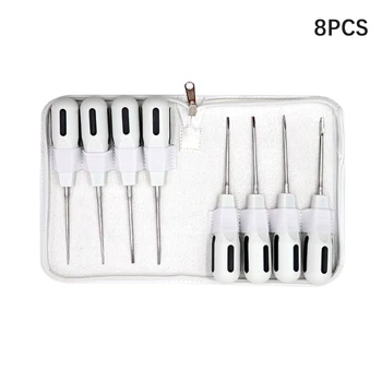 

8Pcs Dental Surgery Extracting Apical Root Elevator Stainless Steel with Plastic Handle Dental Instrument Luxating Lift Elevator
