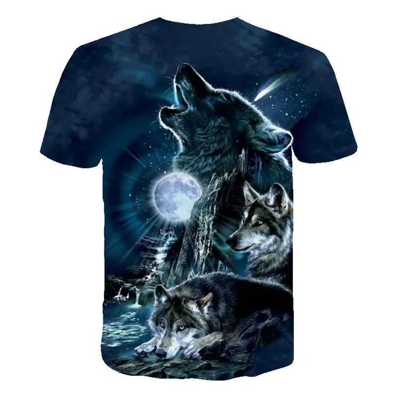 

2020 New tshirts Fashion Mens 3d T Shirt Men Summer Arrvial Funny Casual Woman Cool Red Light Wolf Print T-shirt Tees Tops