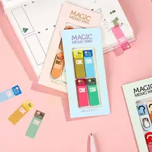 Bloc notes magique autocollant étanche, 100 feuilles de papier de papeterie autocollante pour notes scolaires Kawaii, Bookmar W4P2