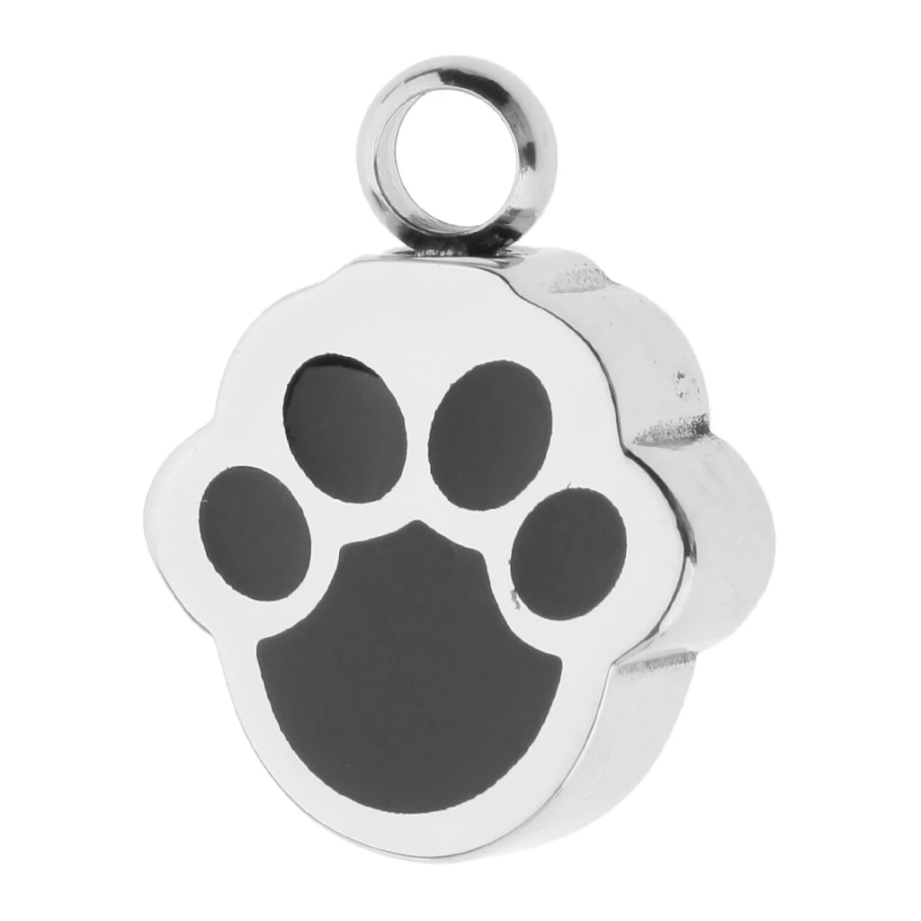 Cute Dog Cat Paw Design Memorial Pendant Keepsake Urn Cremation Ash Holder