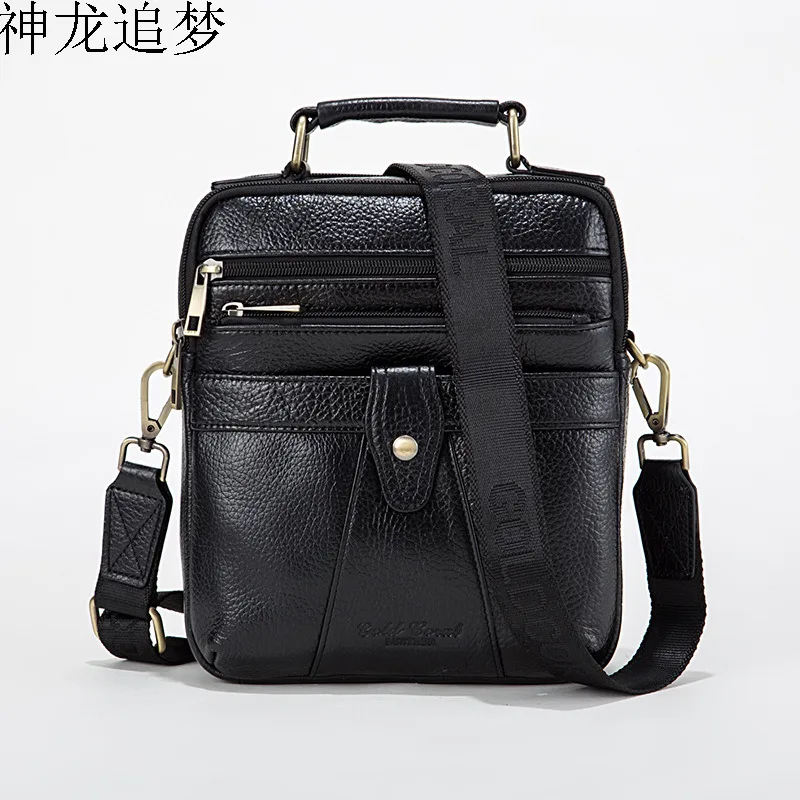 

New dual-use multi-layer pocket suede leather shoulder bag Vertical square men's bag Casual men's totes handbag Crossbody bag