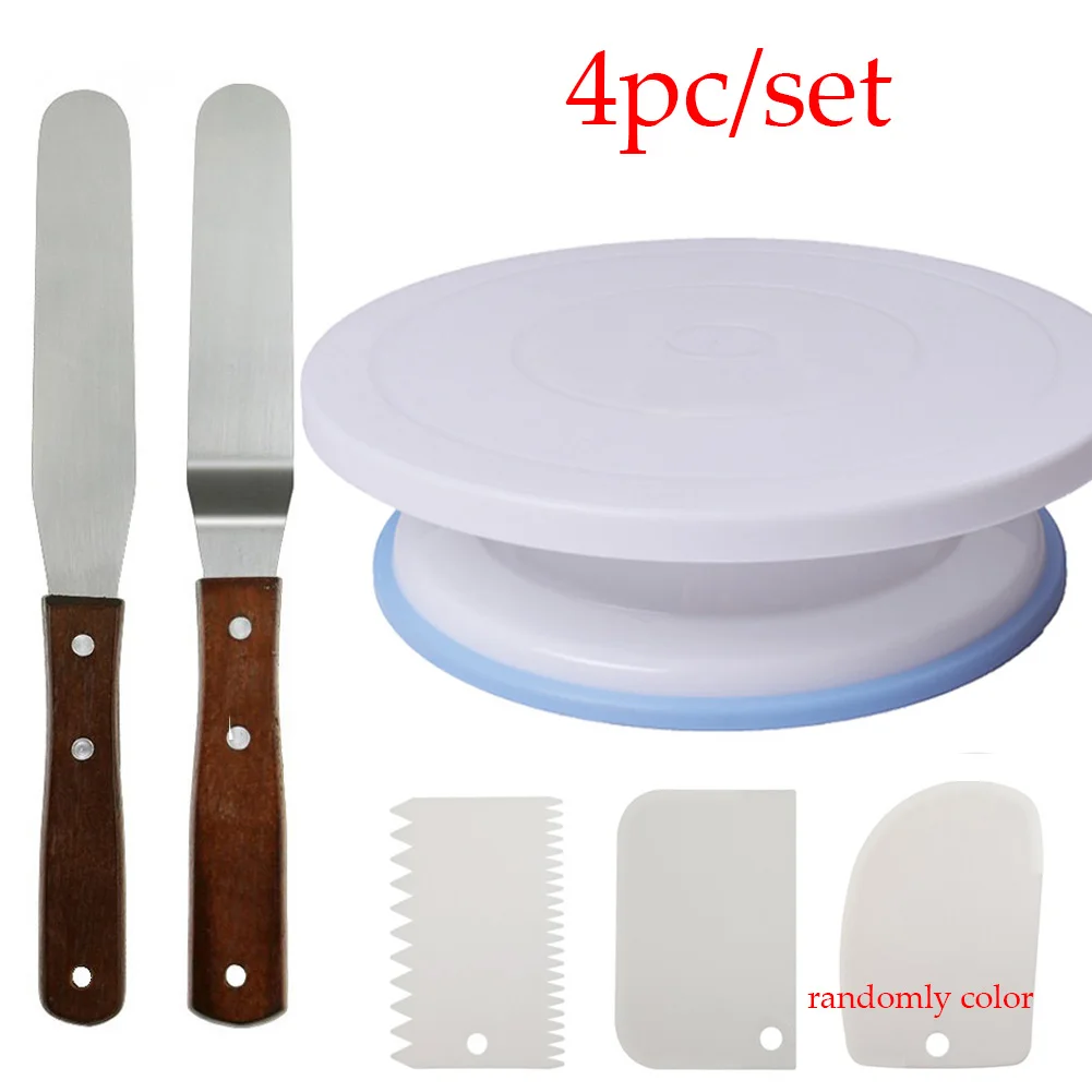 cook002102006 Инструменты для выпечки, торторторта, пластмассовый вращающийся нож для торта, пластиковый нож для украшения теста, 10 дюймов, кремовая подставка для пирожных, вращающийся стол для торта - Цвет: cook002102006