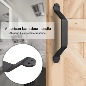 

Heavy Duty Door Handle For Sliding Gate Shed Garage Smooth Barn Door Handle Cast Iron 4 Screws Cabinet Pulling Matte Hardware