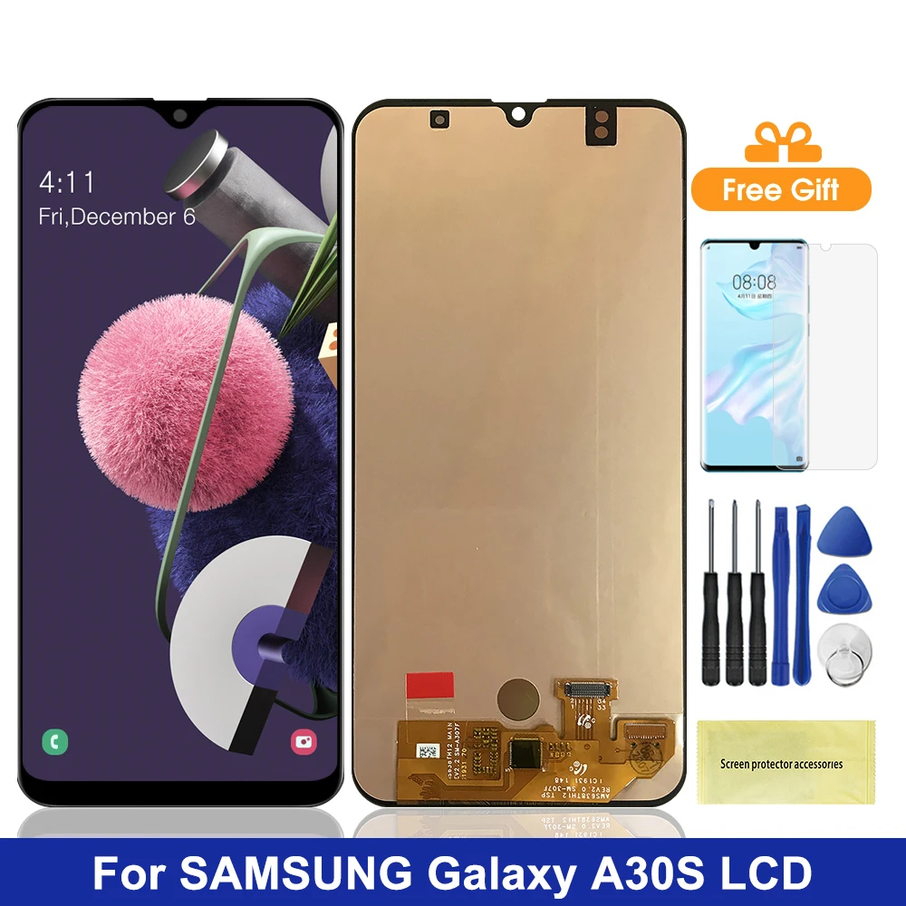 Super Amoled A307 ЖК дисплей для Samsung Galaxy A30S сенсорный экран дигитайзер часть A307F A307FN A307G