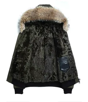 

Real Coat Winter Jacket Natural Wool Liner Parka Men Raccoon Fur Collar Warm Jackets Plus Size 2303 Y1707