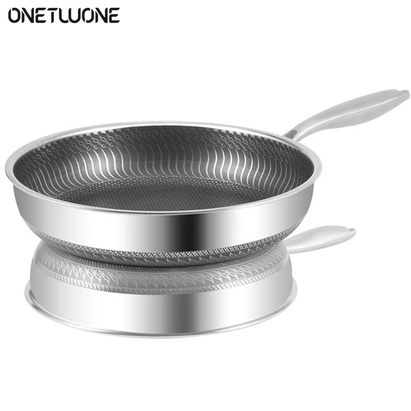 Stainless Steel Frying Pan 5 Ply Steel Skillet Professional Grade