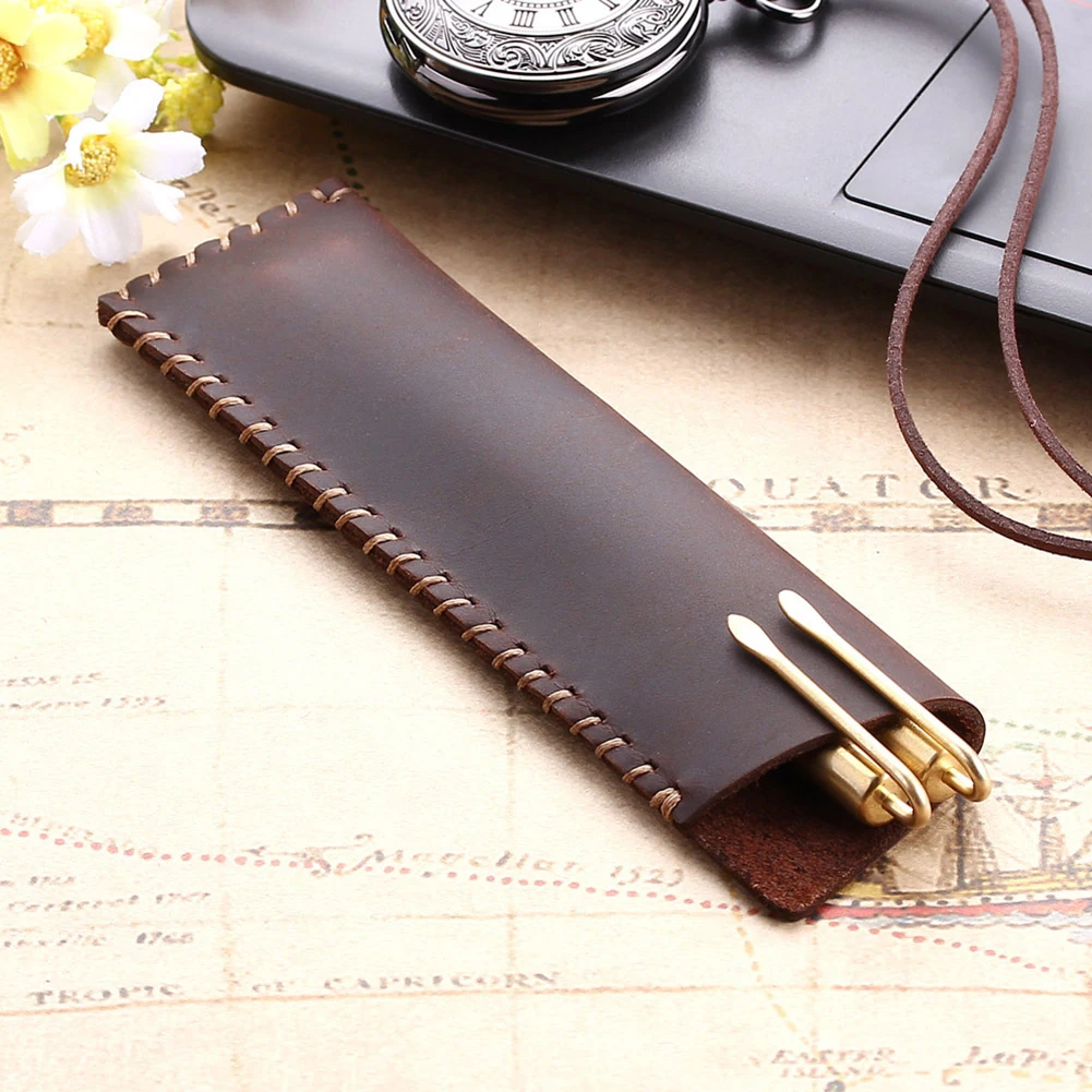 Ретро стиль, натуральная кожа, сумка для карандашей, Воловья кожа, авторучка, чехол, держатель, винтажный стиль, Офисные аксессуары для путешествий, журнал