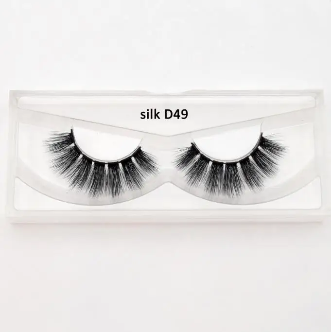 silk D49 Visofree 3D шелковые ресницы драматические накладные ресницы мягкий накладной макияж ресниц шелковые ресницы толстые мягкие искусственные норковые ресницы - Цвет: silk D49