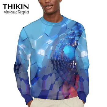 

THIKIN Geometric Square Pattern Female Baird O'Connell Print Women/Men Clothes Turtlenecks Casual High Collar Sweatshirt Custom
