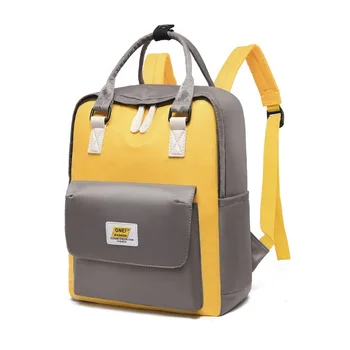 

11L Fashion School Travel Women Backpack 2020 Oxford Fabric Woman Backpacks Korean Tide Patchwork Bagpack Back Pack Black Yellow