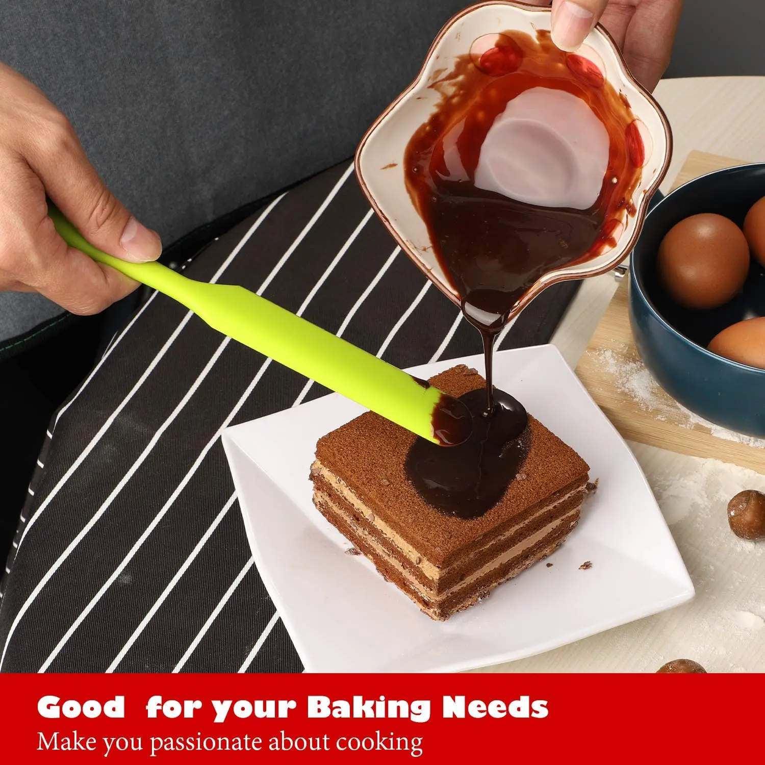 6Pcs Nonstick Silicone Spatula Set Heat Resistant Cream Spatula Scraper Spoon Brush With Stainless Steel Core Kitchen Utensils