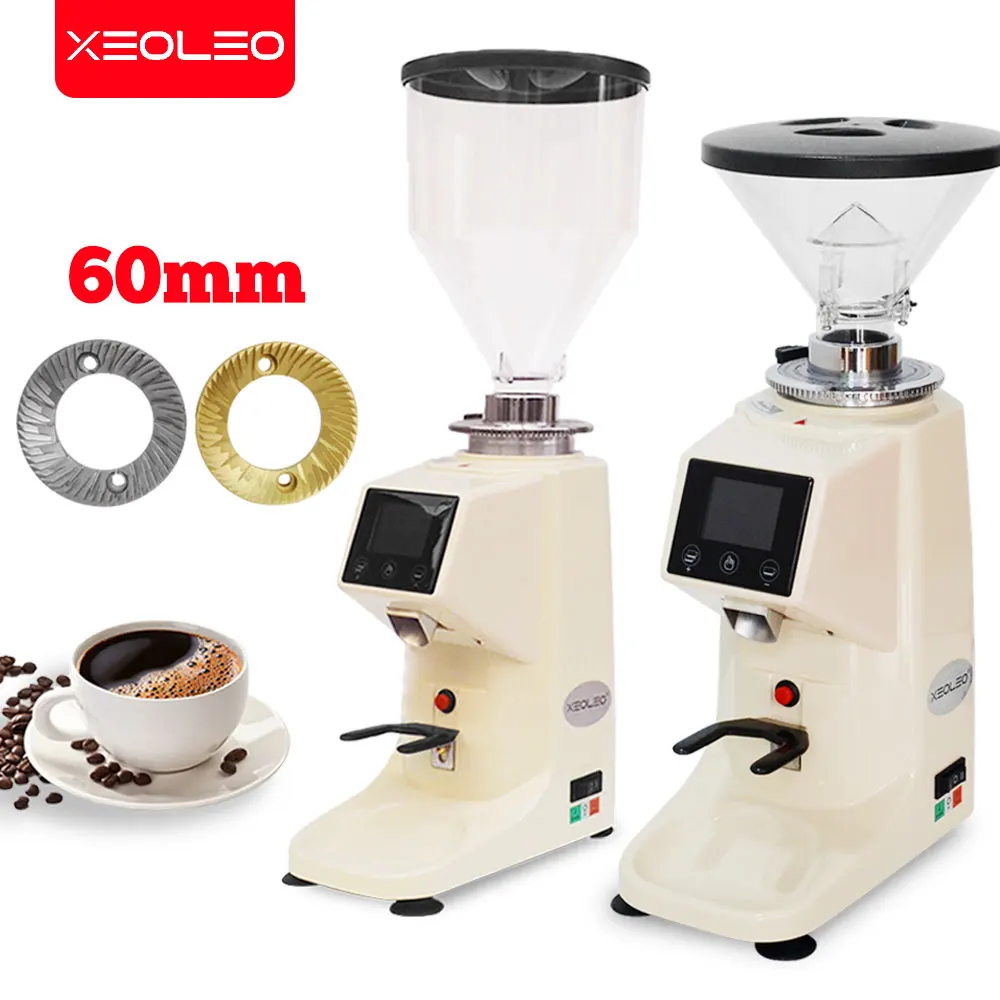 Coffee-Grinder Burr Electric XEOLEO Flat Titanium 200W Aluminum with Timing-Quantitative