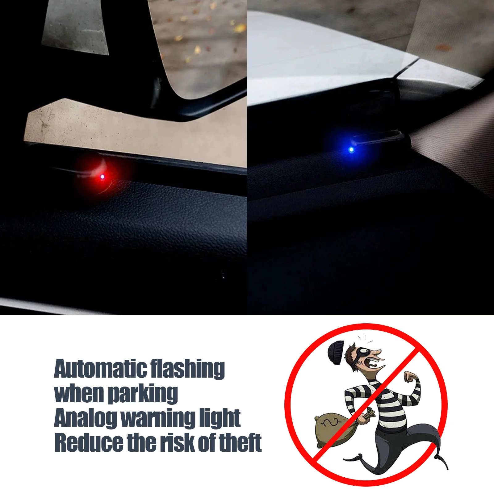 Car Security Light Solar Powered Simulated Dummy Alarm Led Alarm