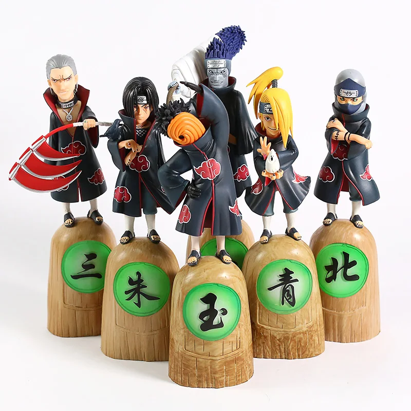 Наруто Akatsuki членов Uchiha Obito Itachi Deidara Hoshigaki Kisame Hidan Kakuzu ПВХ фигурка Коллекционная
