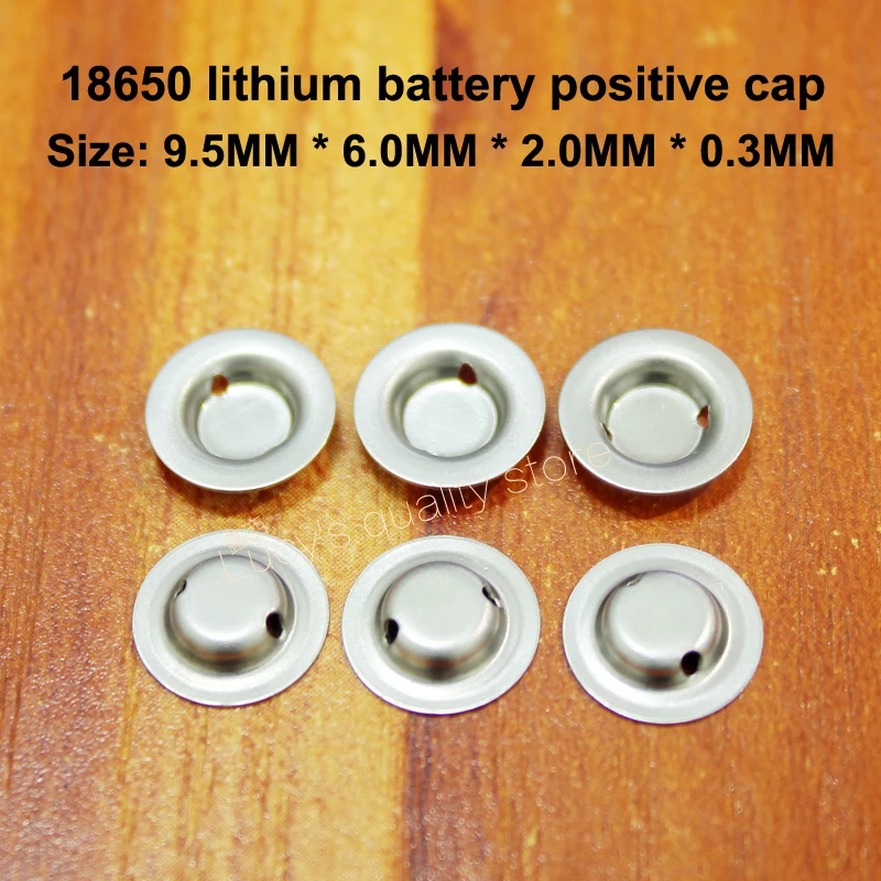 100pcs/lot 18650 lithium battery cap tip Spot Welded Cap Stainless Steel Positive Pole Negative Battery Accessories