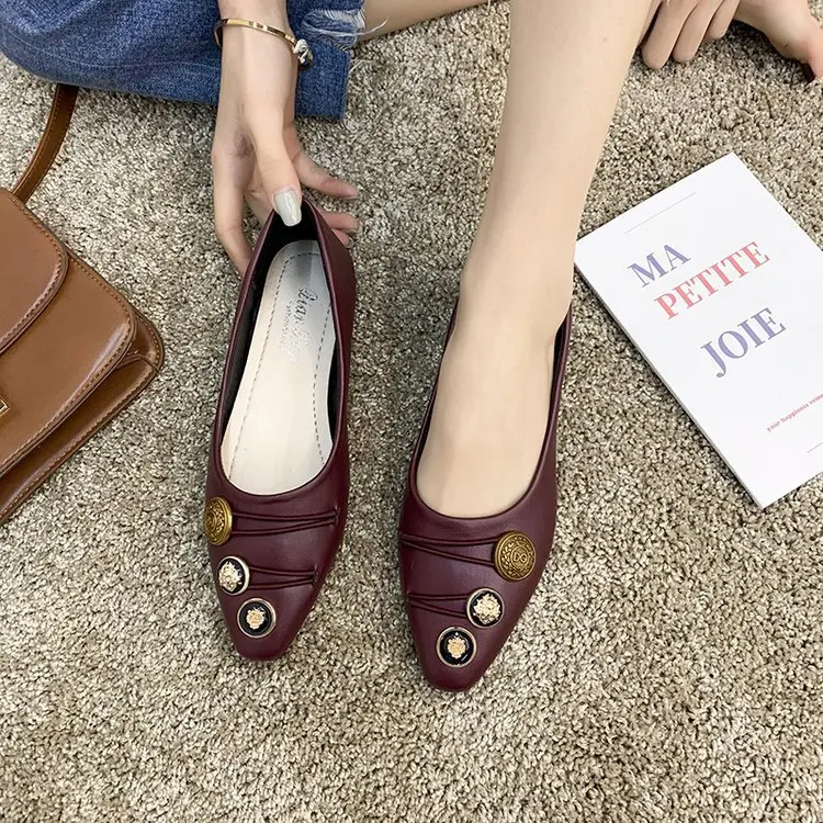 

2020 Spring New Style Korean-style Flat Online Celebrity Single Shoes Fashion Casual Grandma Shoes Comfortable Soft Bottom Slip-