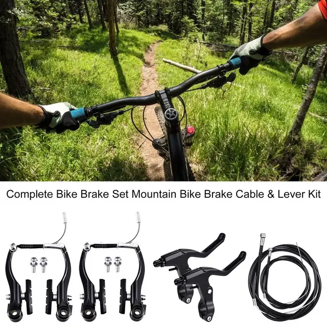 Complete Mtb Alloy Bicycle Mountain Bike V Brake And Lever And Cable (front  + Rear) Set Brake Sensitivity - Bicycle Brake - AliExpress