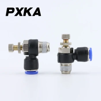 

Free shipping 2PCS Air cylinder throttle valve SL4-M5 speed control valve 6-01 adjustable 8-02 quick connection of air pipe