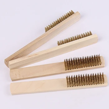 

2pcs Hardware Wood Non-slip Handle Stainless Steel Wire Scratch Cleaning Brush