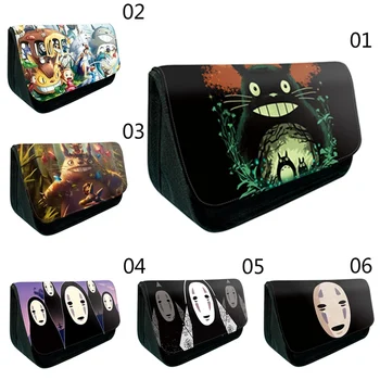 

Pencil Bag Cosmetic Makeup Pouch Stationery Office School Supplies Big Capacity Canvas Double Zipper Anime Cartoon Kid Gift