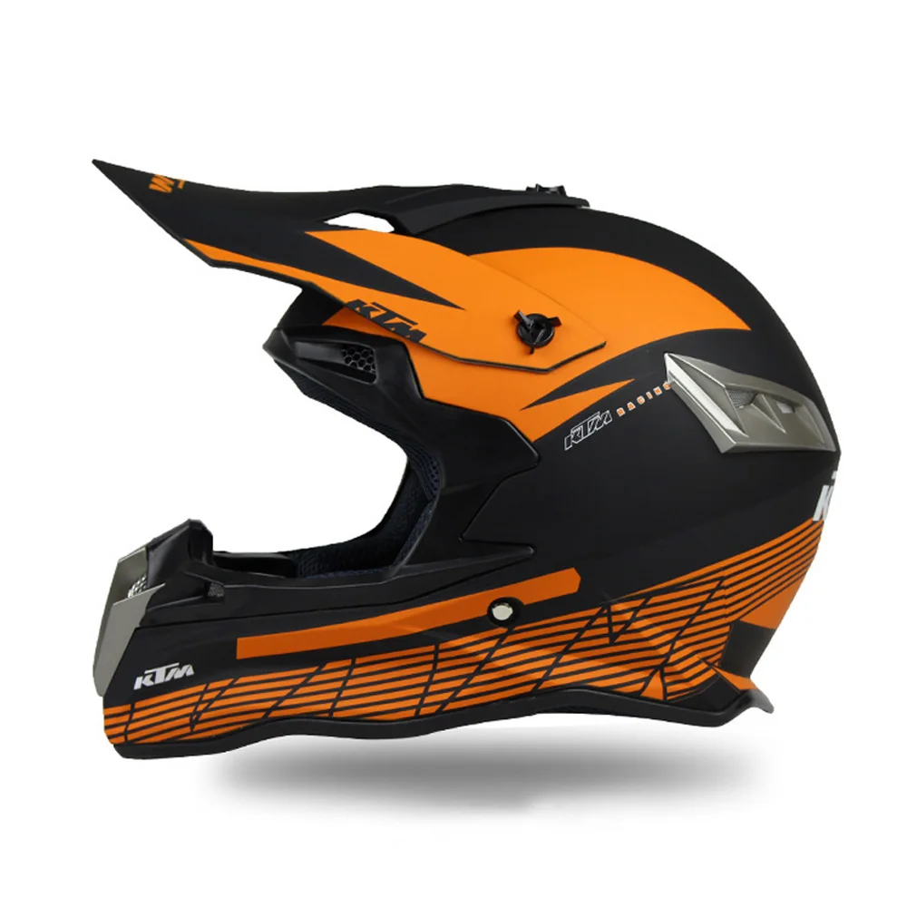 Двойной спортивный внедорожный уличный мотоциклетный шлем Dirt Bike ATV DOT Сертифицированный-с бесплатными очками - Цвет: Black