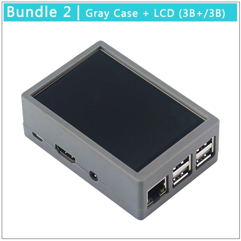 Raspberry Pi 3 Model B+ 3,5 дюймов сенсорный экран 480*320 TFT lcd+ ABS Чехол черный серый коробка также для Raspberry Pi 4 Модель B/3B - Цвет: Bundle 2