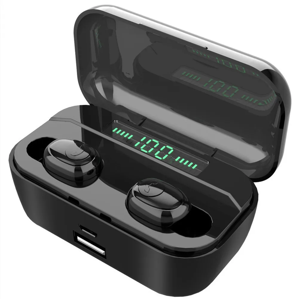 2200 mAh TWS Wireless Earphone Bluetooth 5 0 Earphones Led Power Display CVC8 0 DSP noise reduction Sport Headset Power bank