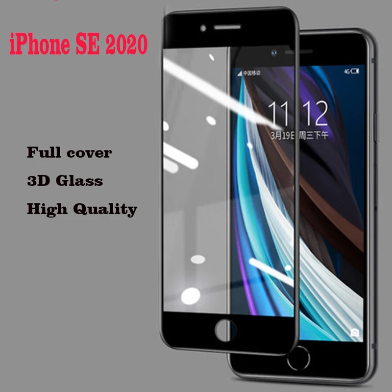 3d High Aluminum Tempered Glass For Iphone Se 2020 Full Cover 9h