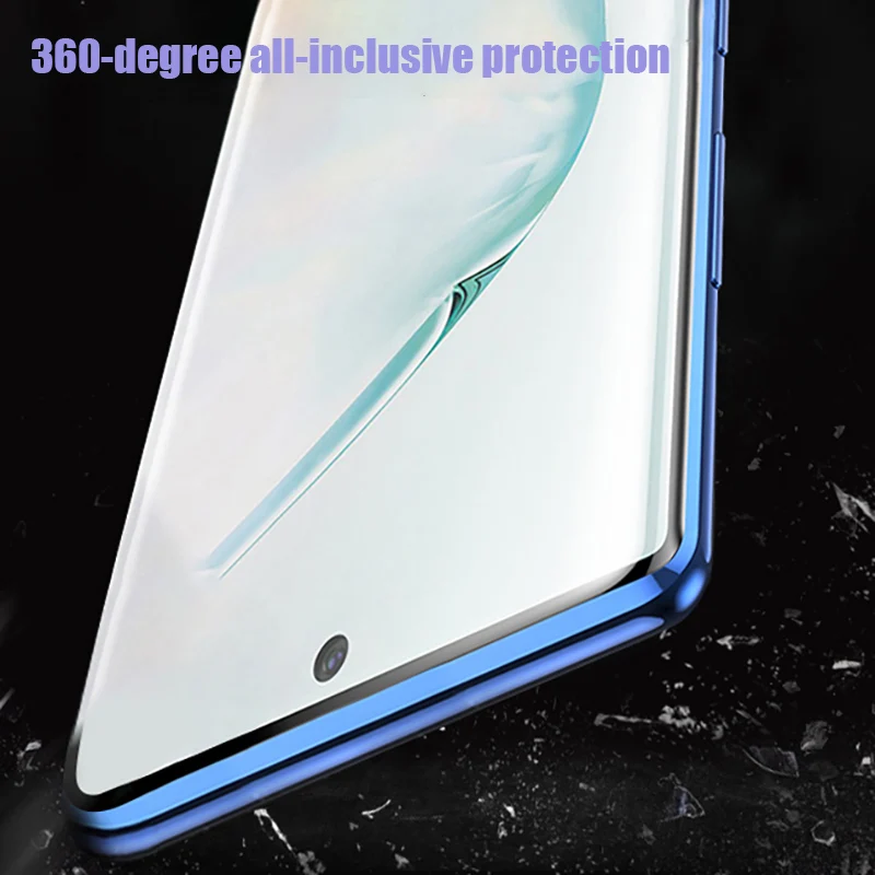 360 магнитный металлический чехол для Samsung Galaxy S20 S10 S9 S8 Plus S10E двухстороннее стекло