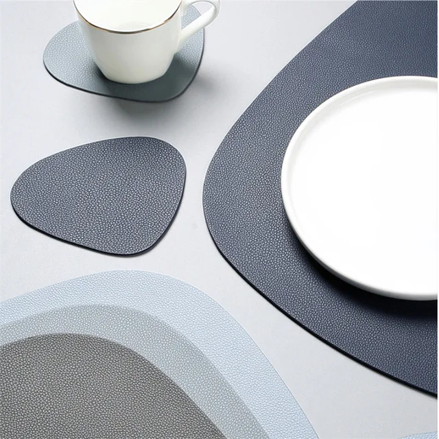 Nordic Leather Placemat Insulation Oilproof Western Food Mat Dining Tableware Table Mat Pads Bowl Cup Coaster 1 Nordic Leather Placemat Insulation Oilproof Western Food Mat Dining Tableware Table Mat Pads Bowl Cup Coaster 4