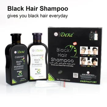 

2Pieces 200ml Economic Set Black Hair Shampoo Only 5 Minutes Hair Color Hair Dye Shampoo Set