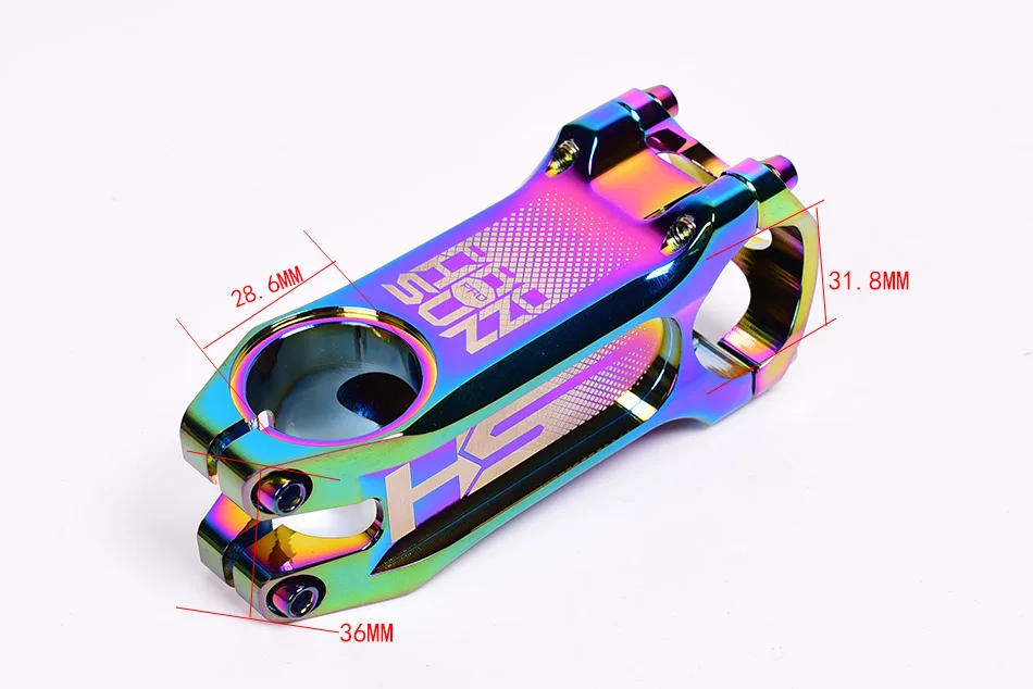 Высокое качество HONSUN алюминиевый сплав 6061 T6 CNC PVD MTB велосипедный стержень 0 градусов 80 мм Красочный DIY дорожный вынос руля для горного велосипеда 31,8 мм