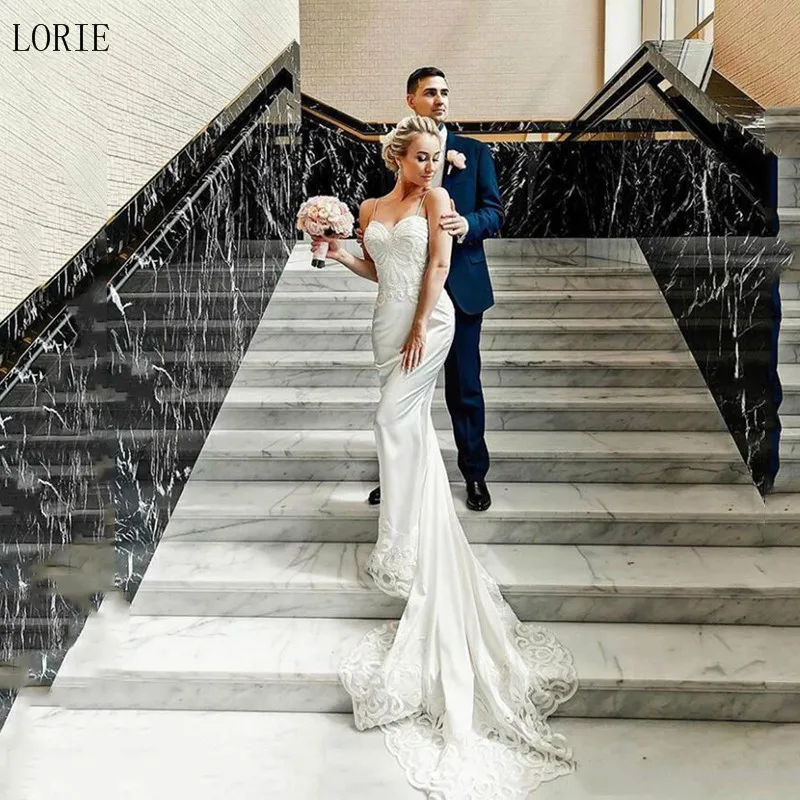 LORIE Mermaid Trouwjurken 2019 Vestidos de novia Spaghetti Vintage Kant Bruiloft Bruid Jurk Backless Bruidsjurken LORIE Mermaid Trouwjurken 2019 Vestidos de novia Spaghetti Vintage Kant Bruiloft Bruid Jurk Backless Bruidsjurken